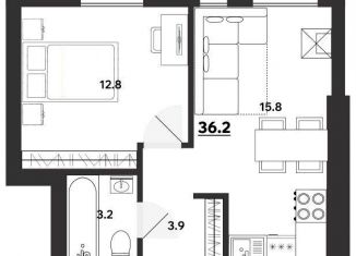 Продаю 1-комнатную квартиру, 36.2 м2, Ульяновская область