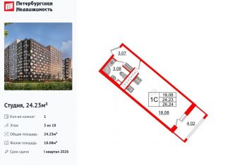 Продам квартиру студию, 24.2 м2, Санкт-Петербург