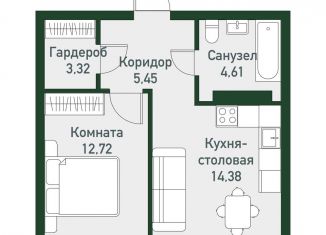 Продажа 1-комнатной квартиры, 47.7 м2, посёлок Западный, посёлок Западный, 6