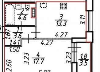 Продается 1-ком. квартира, 40 м2, Санкт-Петербург, Среднерогатская улица, 13к1, метро Московская