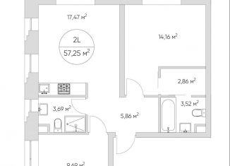 Продажа 2-ком. квартиры, 57.3 м2, Москва, Автомобильный проезд, 4, Автомобильный проезд