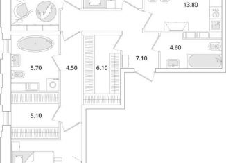 Продам 3-ком. квартиру, 96 м2, Санкт-Петербург, метро Комендантский проспект, Планерная улица, 99