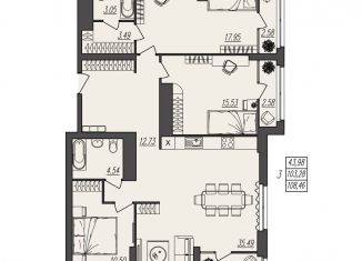 Продажа 3-ком. квартиры, 108.5 м2, Волгоград, Ворошиловский район