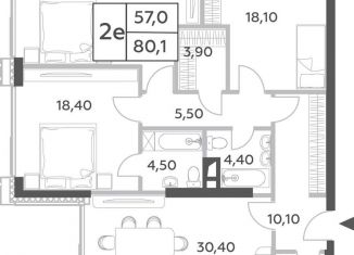 Продажа четырехкомнатной квартиры, 123.8 м2, Москва, проспект Генерала Дорохова, вл1к1, метро Ломоносовский проспект