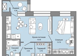 2-комнатная квартира на продажу, 46 м2, Ульяновск, ЖК Дивный Сад, жилой комплекс Дивный Сад, 9