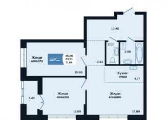 Продам 3-комнатную квартиру, 71.6 м2, Новосибирск, улица Титова, 48, метро Студенческая