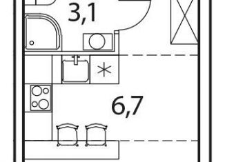 Продам квартиру студию, 25.8 м2, деревня Рузино, жилой комплекс Новый Зеленоград, 4к2