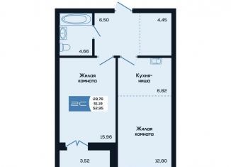 Продам двухкомнатную квартиру, 53 м2, Новосибирск, улица Титова, 48, Ленинский район