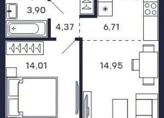 Продам 1-ком. квартиру, 43.9 м2, Красногорск, ЖК Тетрис