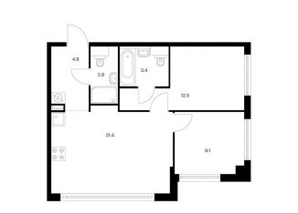 Продажа 2-комнатной квартиры, 54.2 м2, Москва, метро Кунцевская