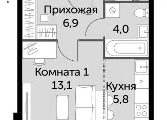 Продажа квартиры студии, 29.8 м2, посёлок Развилка, ЖК Римский