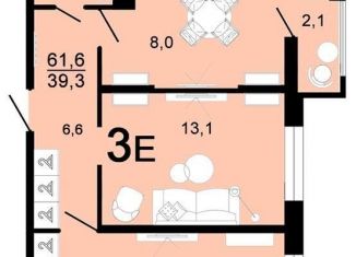 Продам 2-комнатную квартиру, 51.2 м2, Краснодарский край