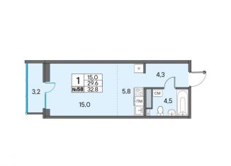 Продам 1-комнатную квартиру, 32.8 м2, Петрозаводск