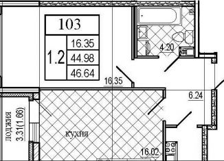 Продам 1-комнатную квартиру, 46.6 м2, Санкт-Петербург, Петровский проспект, 22к2, ЖК Фамилия