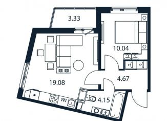 Продается 1-комнатная квартира, 39.6 м2, Мурино