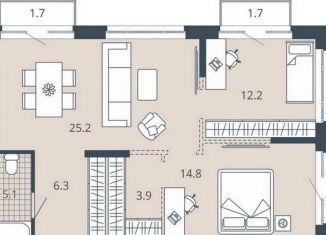 Продаю двухкомнатную квартиру, 72.7 м2, Пензенская область