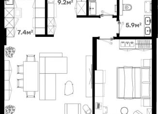 Продается двухкомнатная квартира, 80.3 м2, Московская область, Советская улица, 60