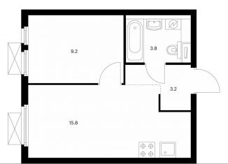 Продается 1-комнатная квартира, 32 м2, Котельники, ЖК Кузьминский Лес