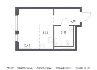 Продам квартиру студию, 21.9 м2, деревня Новосаратовка