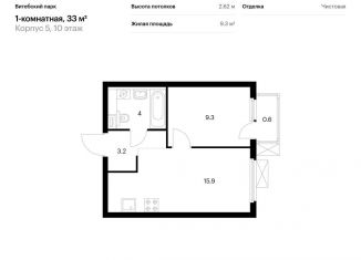 Продаю однокомнатную квартиру, 33 м2, Санкт-Петербург, метро Фрунзенская, жилой комплекс Витебский Парк, 5