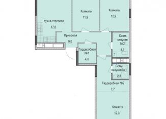 Продается 3-комнатная квартира, 82.8 м2, Казань