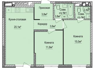 Продам 2-ком. квартиру, 60.5 м2, Ижевск, Устиновский район