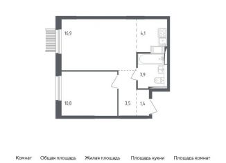 Однокомнатная квартира на продажу, 40.6 м2, Московская область, жилой комплекс Мытищи Парк, к4