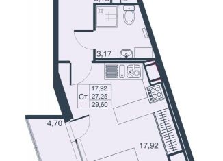 Продается квартира студия, 29.6 м2, Мурино, ЖК Мурино Парк, Ручьёвский проспект, 3к1