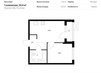 Продается 1-комнатная квартира, 33.4 м2, Ярославская область