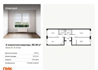 Продается трехкомнатная квартира, 95.5 м2, Москва, Берёзовая аллея, 17к2, Останкинский район
