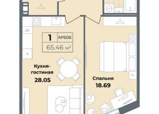 Однокомнатная квартира на продажу, 65.5 м2, Санкт-Петербург, муниципальный округ Владимирский