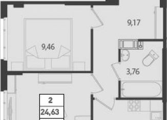 Продажа 2-комнатной квартиры, 47 м2, Мурино, ЖК Ромашки, улица Шоссе в Лаврики, 95