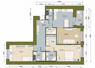 Продажа 3-ком. квартиры, 87.5 м2, городской посёлок Новоселье, ЖК Уютный, Невская улица, 9