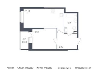 Продам 1-комнатную квартиру, 36.4 м2, Санкт-Петербург, жилой комплекс Живи в Рыбацком, 4, Невский район