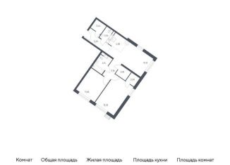Продается 2-комнатная квартира, 68.3 м2, поселение Мосрентген, жилой комплекс Квартал Румянцево, к2