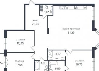 3-комнатная квартира на продажу, 166.4 м2, Санкт-Петербург, метро Чкаловская