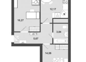 Продается 2-комнатная квартира, 54.7 м2, Клин, микрорайон Майданово, 2к3