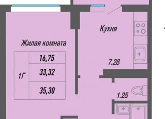 Продается однокомнатная квартира, 35.3 м2, Чебоксары, проспект Геннадия Айги, поз15, Ленинский район