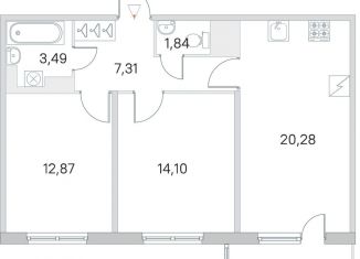 Продаю 2-комнатную квартиру, 61.3 м2, Санкт-Петербург