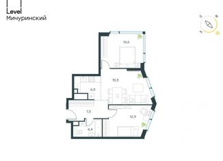 Продается трехкомнатная квартира, 58.4 м2, Москва, жилой комплекс Левел Мичуринский, к9