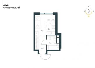 Продается квартира студия, 22.3 м2, Москва, жилой комплекс Левел Мичуринский, к9