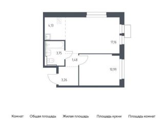 Продаю однокомнатную квартиру, 40.8 м2, Московская область, квартал Ивакино, к2