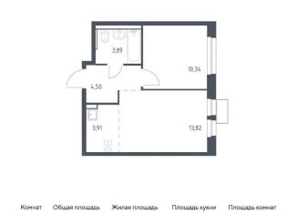 Продам 1-комнатную квартиру, 36.5 м2, Московская область, квартал Ивакино, к2