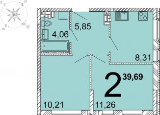 Продам 2-ком. квартиру, 39.6 м2, Екатеринбург, метро Чкаловская, улица Академика Ландау, 36