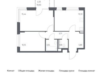 Продается 2-ком. квартира, 54.5 м2, Московская область, жилой комплекс Прибрежный Парк, 7.2