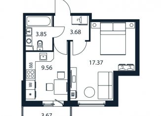 Продаю 1-комнатную квартиру, 35.6 м2, Мурино