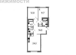 3-комнатная квартира на продажу, 80 м2, Санкт-Петербург, Фрунзенский район