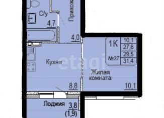 Продается однокомнатная квартира, 31.4 м2, Новосибирск, улица Сибиряков-Гвардейцев, 53/10, метро Площадь Маркса