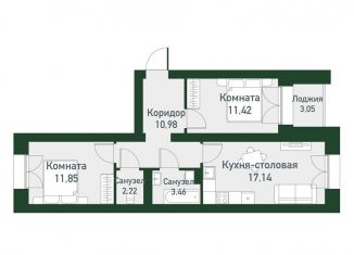 Продам двухкомнатную квартиру, 57.1 м2, Свердловская область