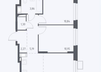 Продажа трехкомнатной квартиры, 51.5 м2, деревня Мисайлово, Литературный бульвар, 3